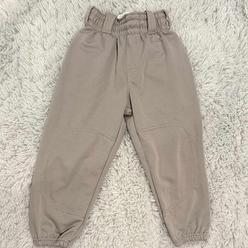 Kids Grey Elastic Baseball Pants